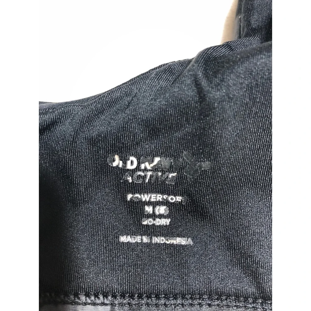5/$25 Old Navy Sports Bra M/8 Black Gray Camo PowerSoft Go-Dry Racerback Keyhole